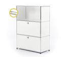 USM Haller E Highboard M with Compartment Lighting, Pure white RAL 9010, Cool white