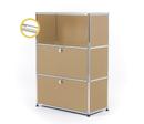 USM Haller E Highboard M with Compartment Lighting, USM beige, Cool white