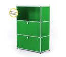USM Haller E Highboard M with Compartment Lighting, USM green, Warm white