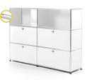 USM Haller E Highboard L with Compartment Lighting, Pure white RAL 9010, Cool white