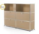 USM Haller E Highboard L with Compartment Lighting, USM beige, Cool white