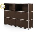 USM Haller E Highboard L with Compartment Lighting, USM brown, Cool white