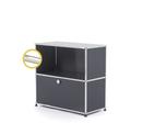 USM Haller E Sideboard M with Compartment Lighting, Anthracite RAL 7016, Cool white