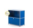 USM Haller E Sideboard M with Compartment Lighting, Gentian blue RAL 5010, Cool white