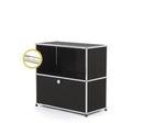 USM Haller E Sideboard M with Compartment Lighting, Graphite black RAL 9011, Warm white