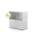 USM Haller E Sideboard M with Compartment Lighting, Light grey RAL 7035, Cool white