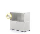USM Haller E Sideboard M with Compartment Lighting, Light grey RAL 7035, Warm white