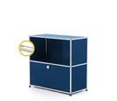 USM Haller E Sideboard M with Compartment Lighting, Steel blue RAL 5011, Cool white