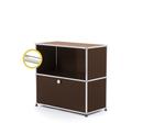 USM Haller E Sideboard M with Compartment Lighting, USM brown, Cool white