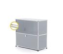 USM Haller E Sideboard M with Compartment Lighting, USM matte silver, Cool white