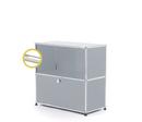 USM Haller E Sideboard M with Compartment Lighting, USM matte silver, Cool white