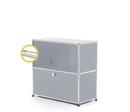 USM Haller E Sideboard M with Compartment Lighting, USM matte silver, Warm white