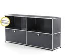 USM Haller E Sideboard L with Compartment Lighting, Anthracite RAL 7016, Cool white