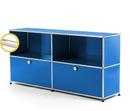 USM Haller E Sideboard L with Compartment Lighting, Gentian blue RAL 5010, Warm white