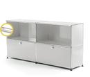 USM Haller E Sideboard L with Compartment Lighting, Light grey RAL 7035, Cool white