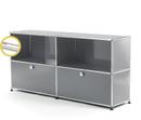 USM Haller E Sideboard L with Compartment Lighting, Mid grey RAL 7005, Cool white