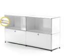 USM Haller E Sideboard L with Compartment Lighting, Pure white RAL 9010, Warm white
