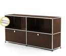 USM Haller E Sideboard L with Compartment Lighting, USM brown, Cool white