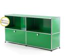 USM Haller E Sideboard L with Compartment Lighting, USM green, Warm white