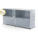 USM Haller E Sideboard L with Compartment Lighting, USM matte silver, Cool white