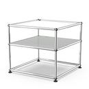 USM Haller side table Type II, Glass, Light grey RAL 7035