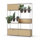 USM Haller E Plant World Room Divider, USM beige, Basalt, LED illumination cold white