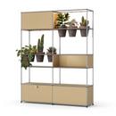 USM Haller E Plant World Room Divider, USM beige, Basalt, LED lighting warm white