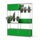 USM Haller E Plant World Room Divider, USM green, Basalt, LED illumination cold white