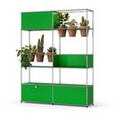 USM Haller E Plant World Room Divider, USM green, Terracotta, LED lighting warm white