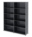 USM Haller Storage Unit L, Customisable, Mid grey RAL 7005, Open, Open, Open, Open
