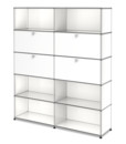 USM Haller Storage Unit L, Customisable, Pure white RAL 9010, With 2 drop-down doors, With 2 drop-down doors, Open, Open
