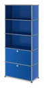 USM Haller Storage Unit M, Customisable, Gentian blue RAL 5010, Open, Open, With drop-down door, With drop-down door