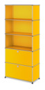 USM Haller Storage Unit M, Customisable, Golden yellow RAL 1004, Open, Open, With drop-down door, With drop-down door