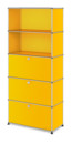 USM Haller Storage Unit M, Customisable, Golden yellow RAL 1004, Open, With drop-down door, With drop-down door, With drop-down door