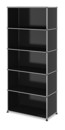 USM Haller Storage Unit M, Customisable, Graphite black RAL 9011, Open, Open, Open, Open