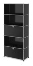 USM Haller Storage Unit M, Customisable, Graphite black RAL 9011, Open, With drop-down door, Open, With drop-down door