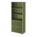 USM Haller Storage Unit M,  Edition Olive Green, Customisable, Open, Open, With drop-down door, With drop-down door