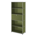 USM Haller Storage Unit M,  Edition Olive Green, Customisable, Open, With drop-down door, Open, Open