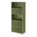 USM Haller Storage Unit M,  Edition Olive Green, Customisable, With drop-down door, Open, With drop-down door, With drop-down door