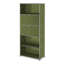 USM Haller Storage Unit M,  Edition Olive Green, Customisable, With drop-down door, With drop-down door, Open, Open