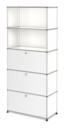USM Haller Storage Unit M, Customisable, Pure white RAL 9010, Open, With drop-down door, With drop-down door, With drop-down door