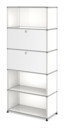 USM Haller Storage Unit M, Customisable, Pure white RAL 9010, With drop-down door, With drop-down door, Open, Open