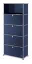 USM Haller Storage Unit M, Customisable, Steel blue RAL 5011, With drop-down door, With drop-down door, With drop-down door, With drop-down door