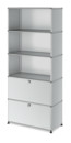 USM Haller Storage Unit with 2 Drop-down Doors, USM matte silver