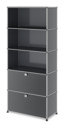 USM Haller Storage Unit with 2 Drop-down Doors, Mid grey RAL 7005