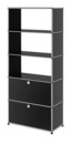 USM Haller Storage Unit with 2 Doors, without upper Rear Panels, Graphite black RAL 9011