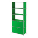 USM Haller Storage Unit with 2 Doors, without upper Rear Panels, USM green