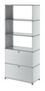 USM Haller Storage Unit with 2 Doors, without upper Rear Panels, Light grey RAL 7035