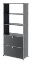 USM Haller Storage Unit with 2 Doors, without upper Rear Panels, Mid grey RAL 7005