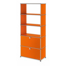 USM Haller Storage Unit with 2 Doors, without upper Rear Panels, Pure orange RAL 2004